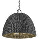 Rue 3 Light 21 inch Natural Black Outdoor Pendant